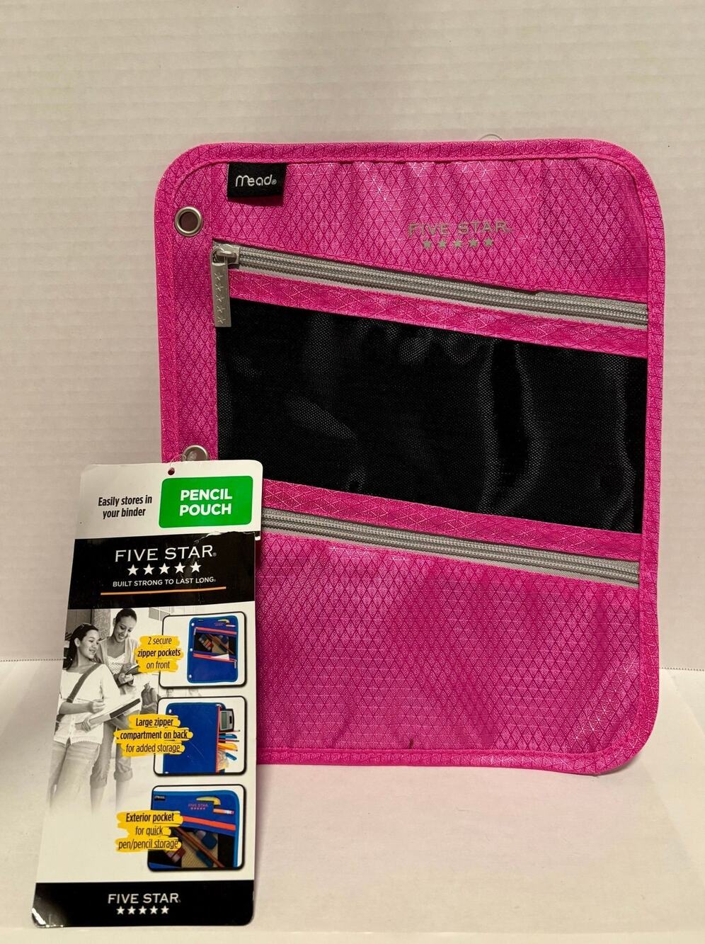 Five Star Flat Zipper Binder Pencil Pouch